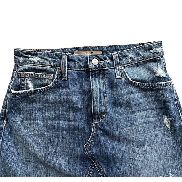 JOE’S JEANS | DISTRESSED CUTOFF HIGH WAIST DENIM MINI SKIRT | SIZE: 26 - Picture 2 of 10